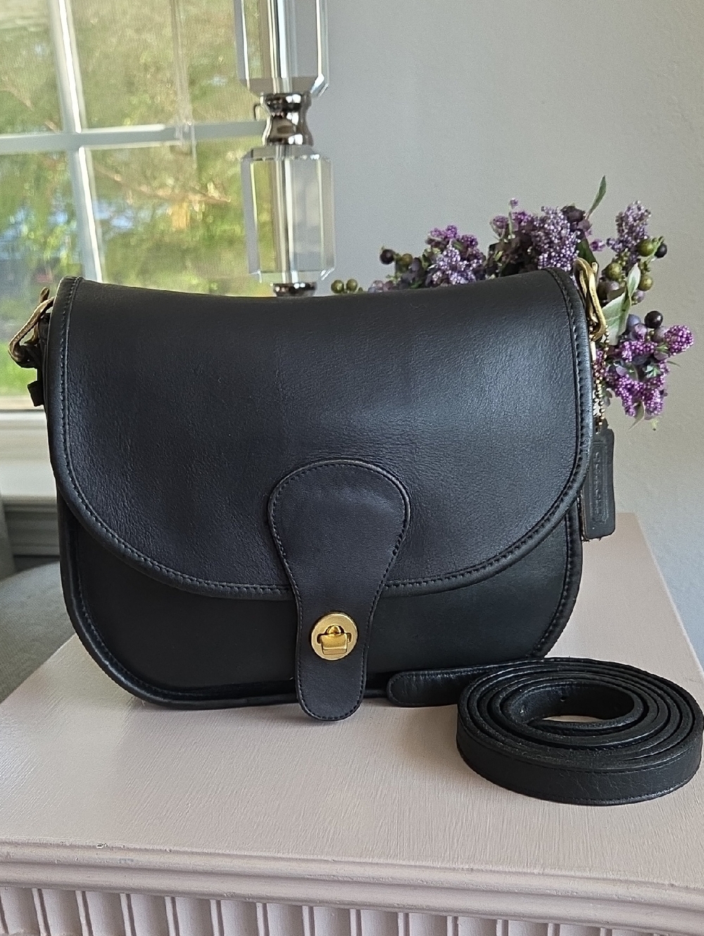 COACH Black Saddlery Crossbody Leather Bag
